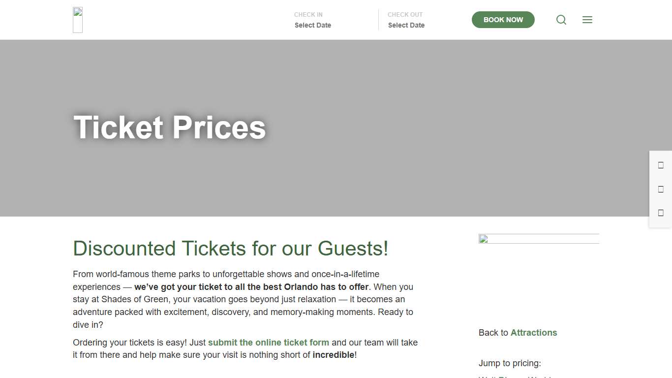 Ticket Prices :: Shades of Green