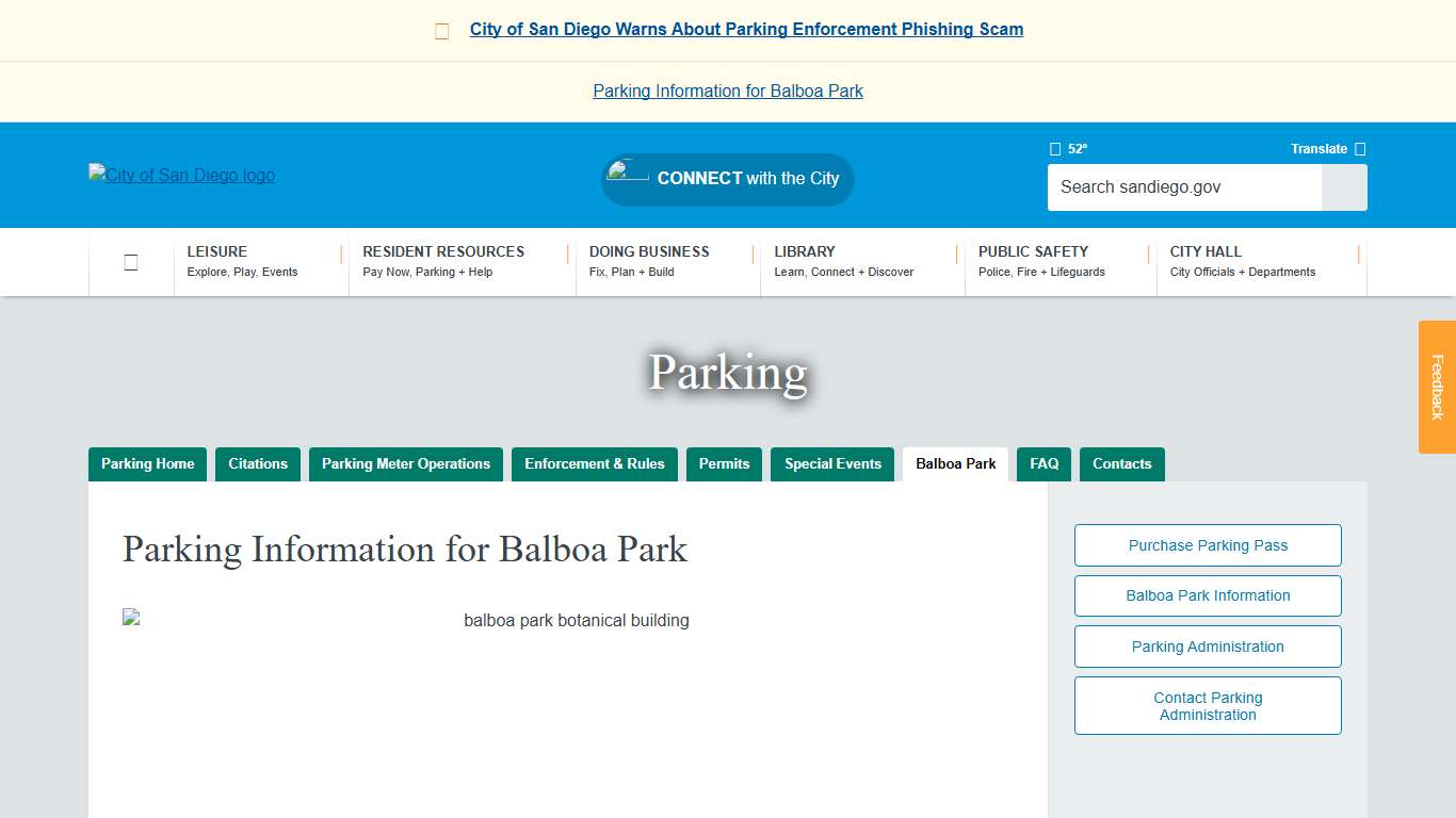 Parking Information for Balboa Park City of San Diego Official Website